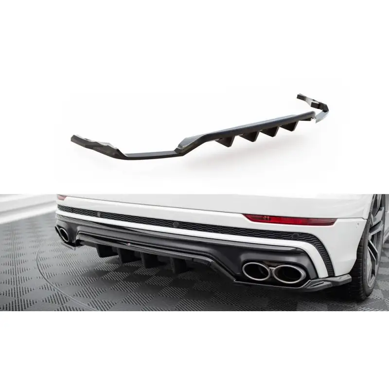 Solde ARRIERE SPLITTER (AVEC UNE BARRE VERTICALE) AUDI SQ8 MK1 - MAXTONDESIGN - FINITION NOIR BRILLANT