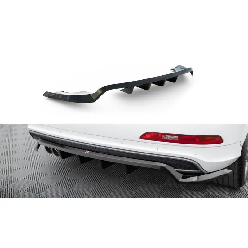 Achat Immédiat ARRIERE SPLITTER (AVEC UNE BARRE VERTICALE) AUDI Q3 S-LINE 8U - MAXTONDESIGN - FINITION NOIR BRILLANT