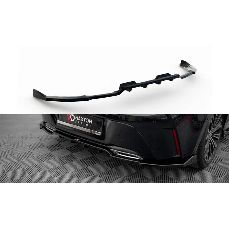 Meilleure Vente CENTRAL ARRIERE SPLITTER (AVEC UNE BARRE VERTICALE) TOYOTA COROLLA HATCHBACK MK12 - MAXTONDESIGN - FINITION NOIR BRILLANT