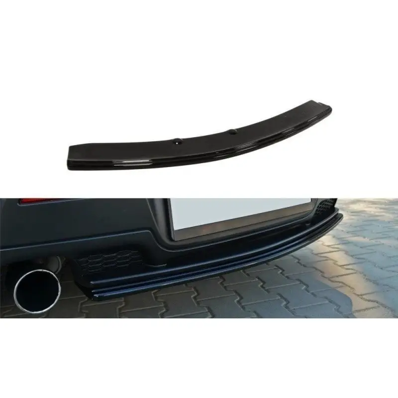 CENTRAL ARRIÈRE SPLITTER MAZDA 3 MPS MK1 PREFACE (SANS BARRES VERTICALES) - MAXTON DESIGN - FINITION NOIR BRILLANT Offre Du Jour