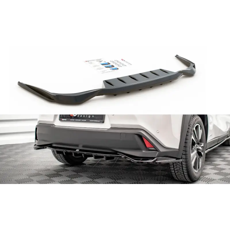 CENTRAL ARRIERE SPLITTER (AVEC UNE BARRE VERTICALE) LEXUS UX MK1 - MAXTON DESIGN - FINITION NOIR BRILLANT Réduction