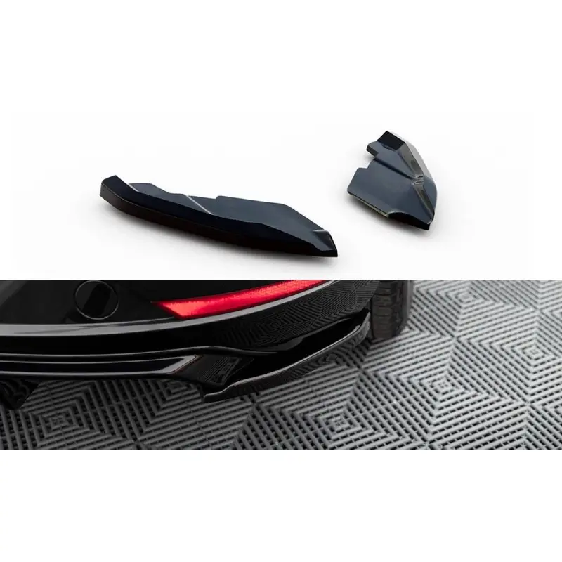 LAMES DE PARE-CHOCS ARRIERE LATERALES V.2 SEAT LEON MK3 FACELIFT - MAXTONDESIGN - FINITION NOIR BRILLANT Soldes