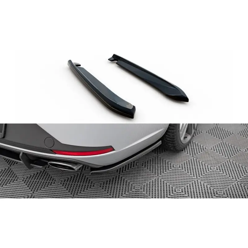 LAMES DE PARE-CHOCS ARRIERE LATERALES V.1 BOCZNE SEAT LEON CUPRA SPORTSTOURER MK3 - MAXTONDESIGN - FINITION NOIR BRILLANT Dernière Chance