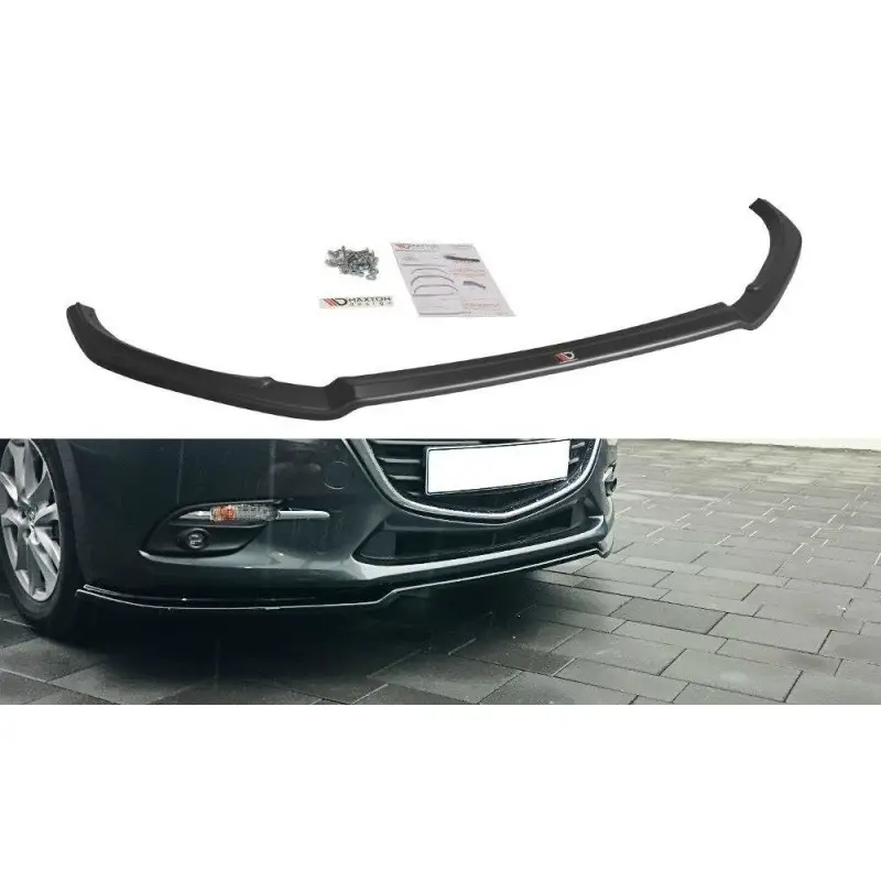 LAME DE PARE-CHOCS AVANT V.1 MAZDA 3 BM (MK3) FACELIFT - MAXTON DESIGN - FINITION NOIR BRILLANT Must-Have