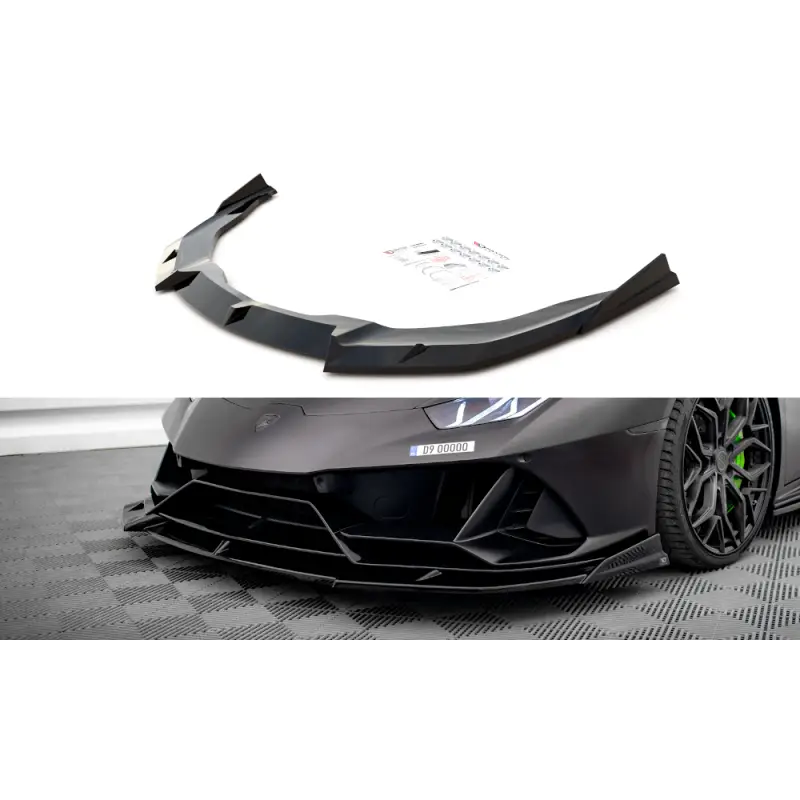Bon Marché LAME DU PARE-CHOCS AVANT LAMBORGHINI HURACAN EVO - MAXTON DESIGN - FINITION NOIR BRILLANT