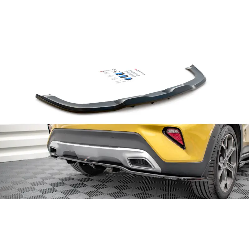 Must-Have CENTRAL ARRIERE SPLITTER (AVEC UNE BARRE VERTICALE) KIA XCEED MK1 - MAXTON DESIGN - FINITION NOIR BRILLANT