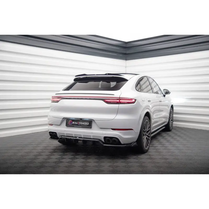 CENTRAL ARRIERE SPLITTER (AVEC UNE BARRE VERTICALE) PORSCHE CAYENNE COUPE MK3 - MAXTONDESIGN - FINITION NOIR BRILLANT Offre Du Jour