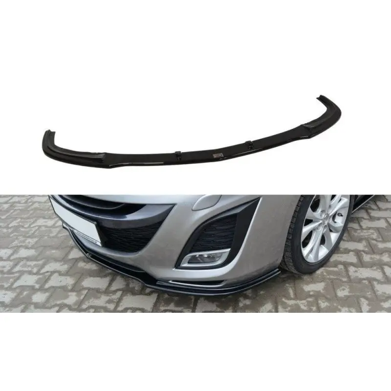 LAME DU PARE-CHOCS AVANT MAZDA 3 MK2 SPORT (AVANT FACELIFT) - MAXTON DESIGN - FINITION NOIR BRILLANT Meilleure Vente