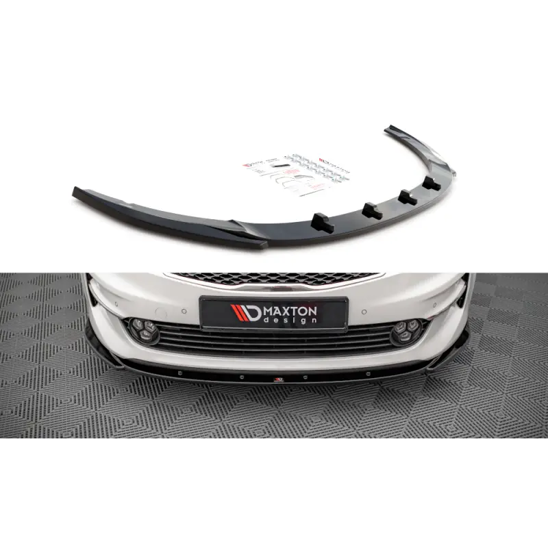 Acheter En Ligne LAME DU PARE-CHOCS AVANT V.2 KIA OPTIMA MK4 - MAXTON DESIGN - FINITION NOIR BRILLANT