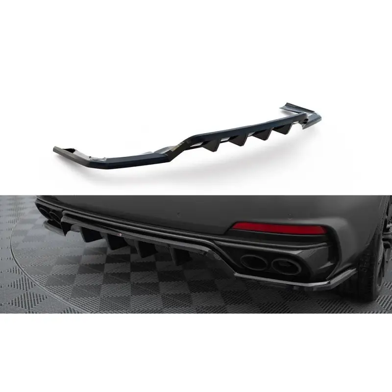 Top Vente CENTRAL ARRIERE SPLITTER (AVEC UNE BARRE VERTICALE) MASERATI LEVANTE TROFEO MK1 - MAXTONDESIGN - FINITION NOIR BRILLANT