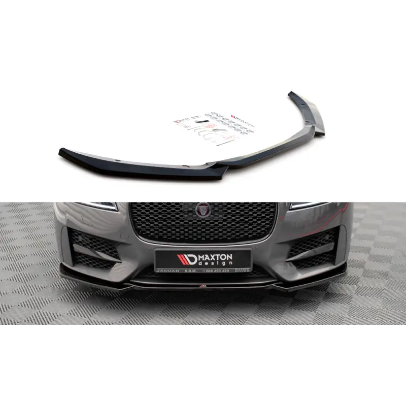 Dernier Modèle LAME DU PARE-CHOCS AVANT V.1 JAGUAR XF R-SPORT MK2 - MAXTON DESIGN - FINITION NOIR BRILLANT