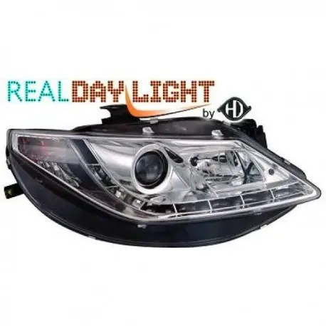 SET DE PHARES AVANT DESIGN A LED POUR SEAT IBIZA 6J (08-12) - CHROME Soldes