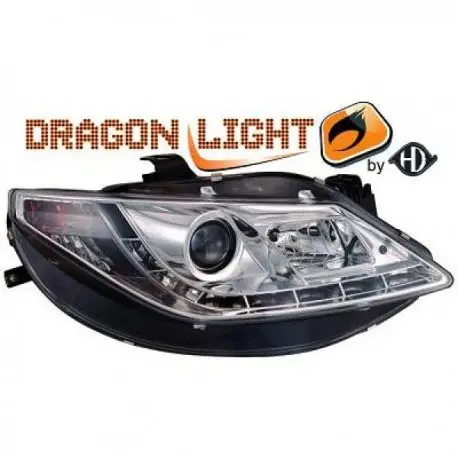 SET DE PHARES AVANT DESIGN A LED POUR SEAT IBIZA 6J (08-12) - CHROME Meilleur Choix