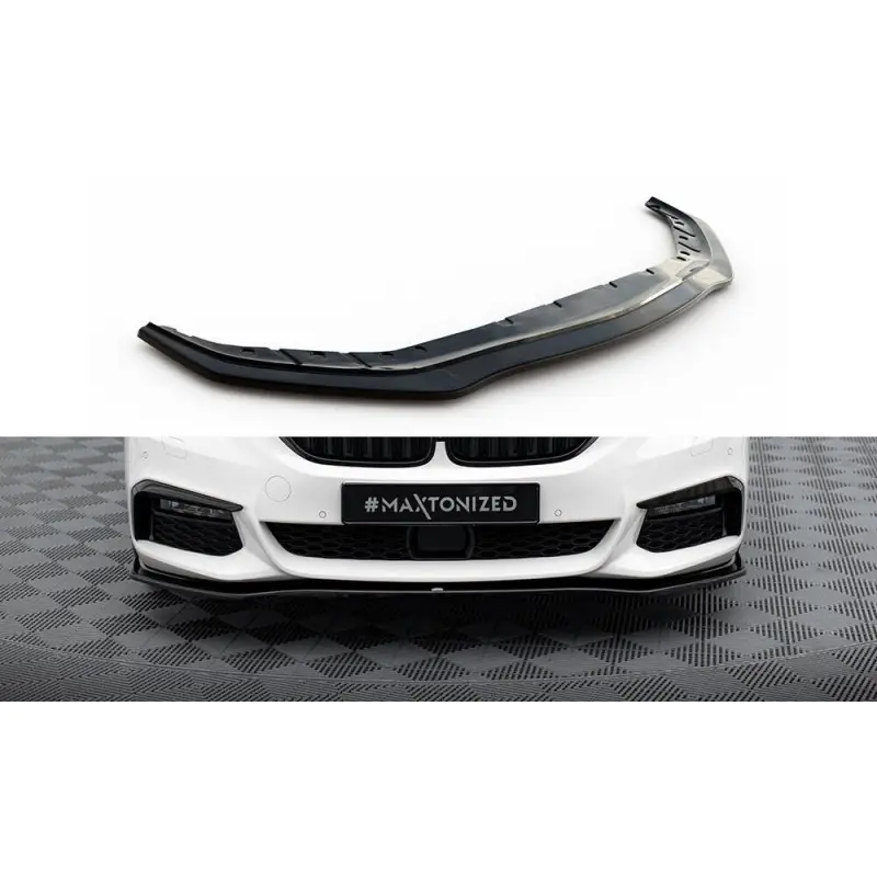 LAME DU PARE-CHOCS AVANT V.2 BMW 5 G30- G31 M-PACK - MAXTON DESIGN - FINITION NOIR BRILLANT Nouvelle Collection