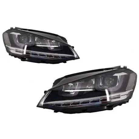 Soldes SET DE DEUX PHARES AVANT DYNAMIQUE LOOK XENON - GOLF 7 (12-16) - AVEC DOUBLE U LED