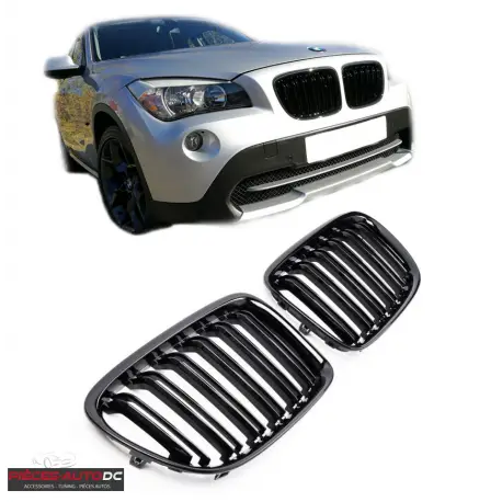 Offre Du Jour SET DE CALANDRE LOOK X1 M -DOUBLES LIGNES NOIR BRILLANT POUR BMW X1 E84 (09-15)