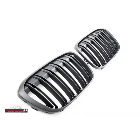 SET DE CALANDRE LOOK X1 M - -DOUBLES LIGNES NOIR MATT POUR BMW X1 F48 (2015-2019) Offre Spéciale