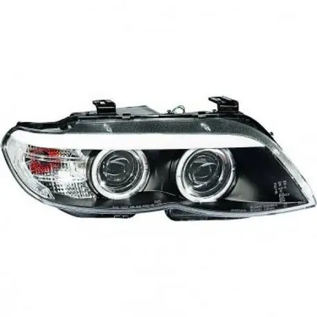 Seulement Aujourd’hui SET DE DEUX PHARES AVANT DESIGN BMW X5 E53 (03-07) - ANGEL EYES CCFL - HALOGENE - NOIR