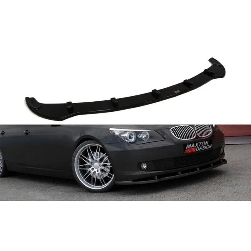Haute Qualité LAME DE PARE-CHOCS AVANT BMW 5 E60 - E61 (APRES FACELIFT) - MAXTON DESIGN - FINITION NOIR BRILLANT