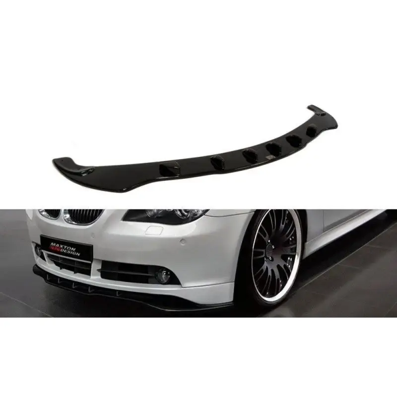 LAME DE PARE-CHOCS AVANT BMW 5 E60 - E61 (AVANT FACELIFT) - MAXTON DESIGN - FINITION NOIR BRILLANT Certifié