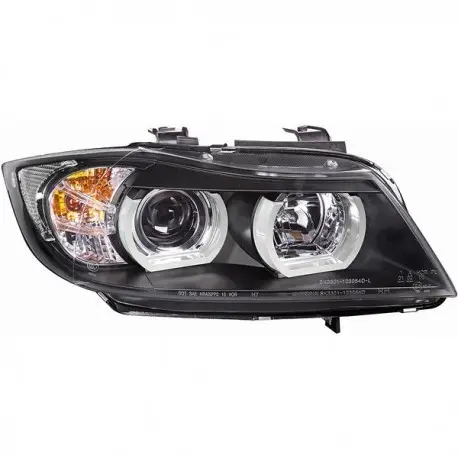 Soldes SET DE DEUX PHARES AVANT DESIGN ANGEL EYES 3D BMW SERIE 3 E90/E91 (05-08) - BERLINE - TOURING - FOND NOIR