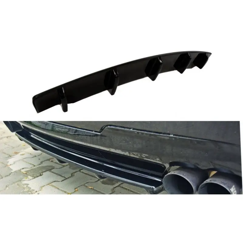 CENTRAL ARRIÈRE SPLITTER BMW 5 F11 M-PACK (AVEC DEUX EXTRÉMITÉS D'ÉCHAPPEMENT DOUBLES) - MAXTON DESIGN - FINITION NOIR BRILLANT Populaire