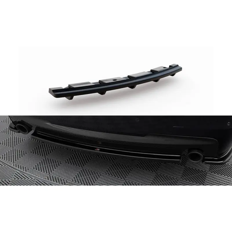 Livraison Gratuite CENTRAL ARRIÈRE SPLITTER BMW 5 F11 M-PACK (AVEC DEUX EXTRÉMITÉS D'ÉCHAPPEMENT SIMPLES) - MAXTON DESIGN - FINITION NOIR BRILLANT