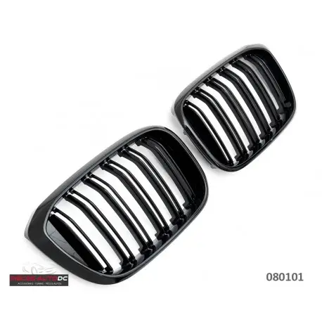 Prix Choc SET DE CALANDRE LOOK X3 M -X4 M DOUBLES LIGNES NOIR BRILLANT POUR BMW X3 - X4 G01 G02 (18-20)