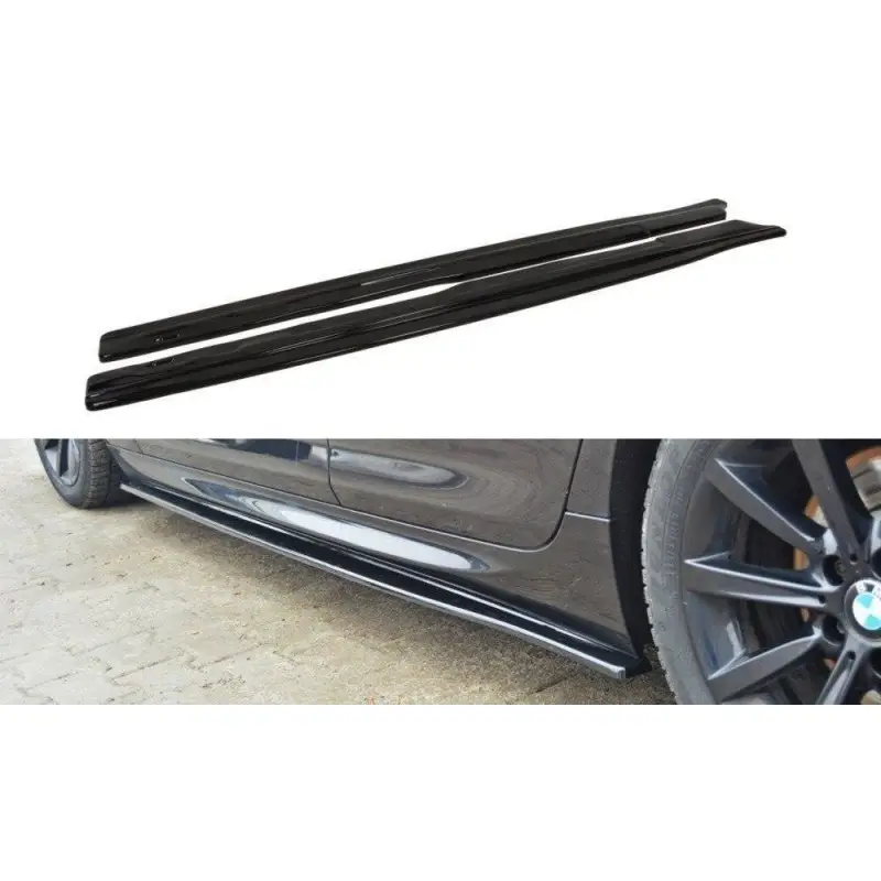 Dernier Modèle RAJOUTS DES BAS DE CAISSE POUR BMW 6 GRAN COUPÉ MPACK - MAXTON DESIGN - FINITION NOIR BRILLANT