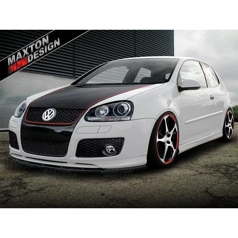 Authentique LAME DU PARE-CHOCS AVANT VW GOLF 5 GTI VOTEX - MAXTON DESIGN - FINITION NOIR BRILLANT