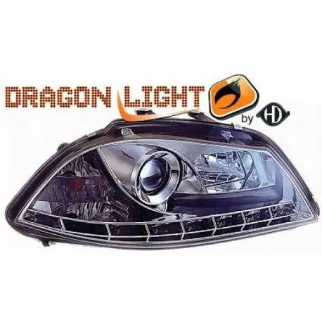 Commander Maintenant SET DE PHARES AVANT DESIGN A LED POUR SEAT IBIZA 6L - CORDOBA (02-08) - CHROME