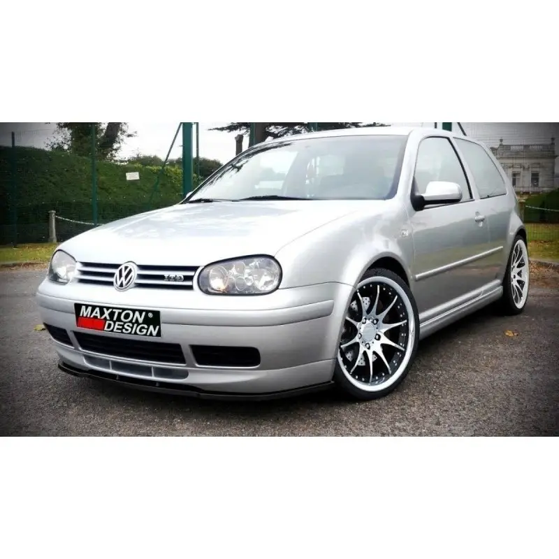 LAME DU PARE-CHOCS AVANT VW GOLF 4 (POUR 25TH RAJOUT AVANT) - MAXTON DESIGN - FINITION NOIR BRILLANT Nouvelle Collection