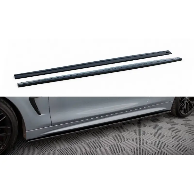 RAJOUTS DES BAS DE CAISSE POUR BMW 4 F32 M-PACK - MAXTON DESIGN - FINITION NOIR BRILLANT Offre Exclusive