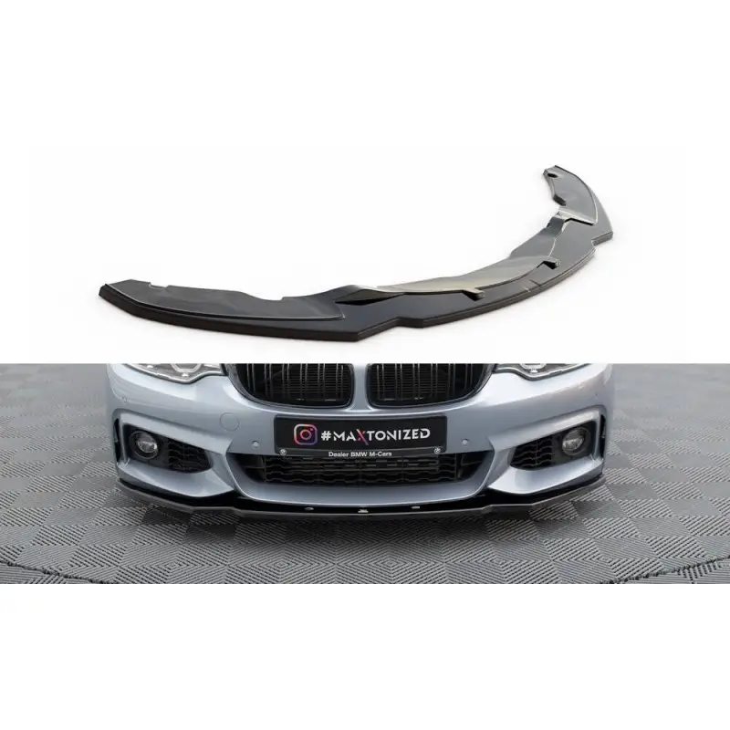 LAME DU PARE-CHOCS AVANT V.1 BMW 4 F32 M-PACK - MAXTON DESIGN - FINITION NOIR BRILLANT Populaire