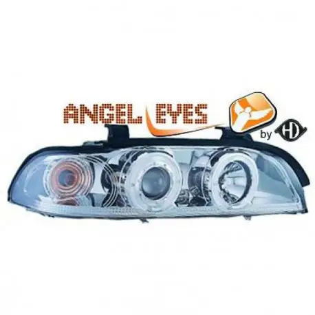 Commande En Gros SET DE DEUX PHARES ANGEL EYES CHROME BMW SÉRIE 5 E39 PHASE 1 (95-00) BERLINE - TOURING - H1/H1