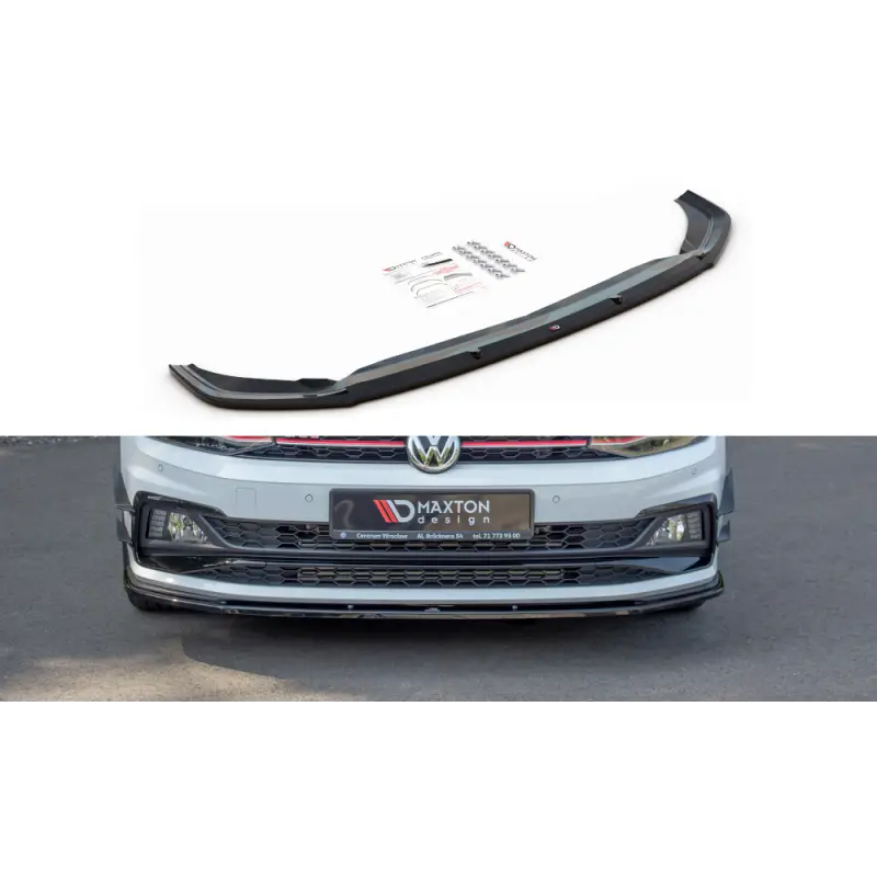 Super Prix LAME DU PARE-CHOCS AVANT - SPLITTER V.1 VW POLO MK6 GTI - MAXTON DESIGN - FINITION NOIR BRILLANT