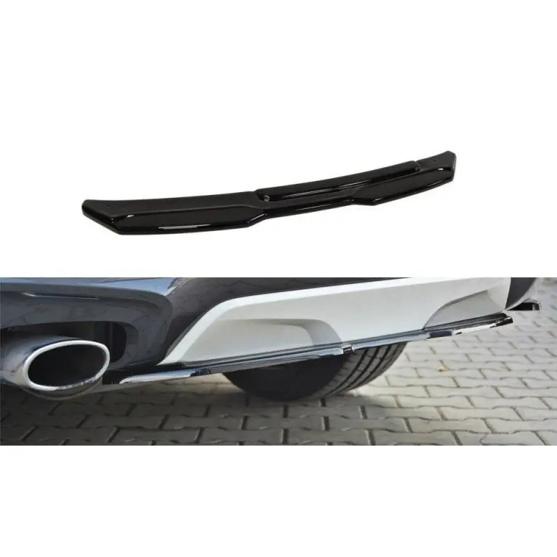 Certifié CENTRAL ARRIÈRE SPLITTER BMW X4 M-PACK (SANS UNE BARRE VERTICALE) - MAXTON DESIGN - FINITION NOIR BRILLANT