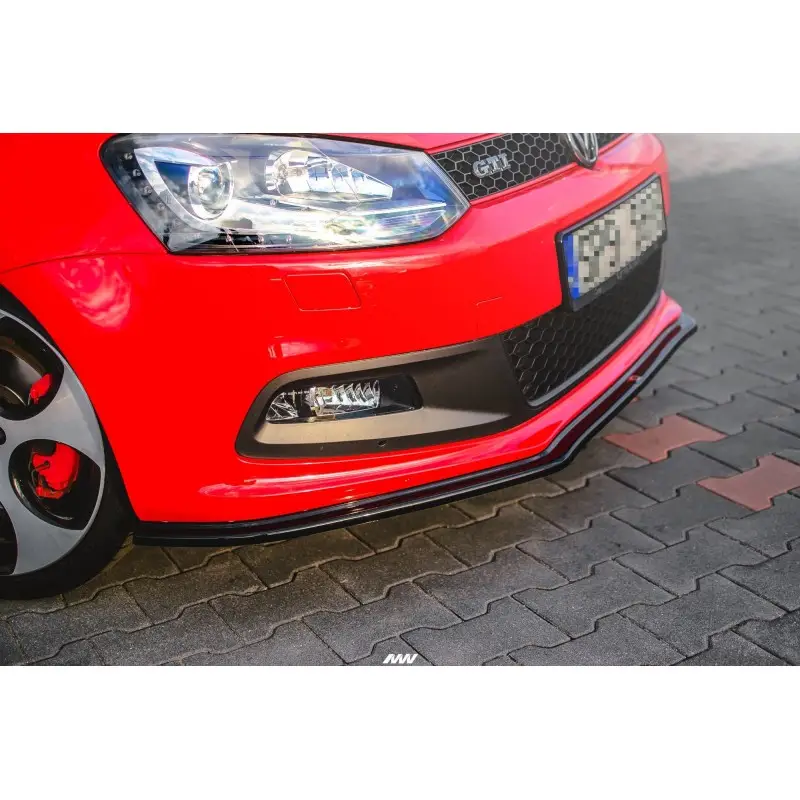 Acheter Direct LAME DU PARE-CHOCS AVANT - SPLITTER V.2 VOLKSWAGEN POLO MK5 GTI 6R AVANT FACELIFT - MAXTON DESIGN - FINITION NOIR BRILLANT