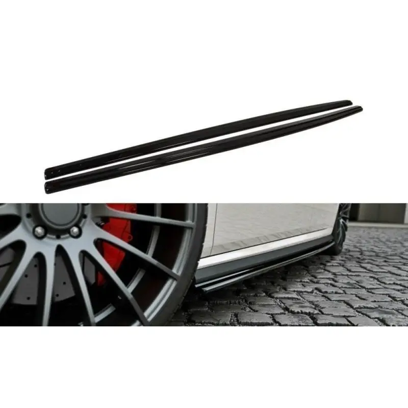 Petit Prix RAJOUTS DES BAS DE CAISSE POUR VW POLO MK5 GTI (APRES FACELIFT) - MAXTON DESIGN - FINITION NOIR BRILLANT