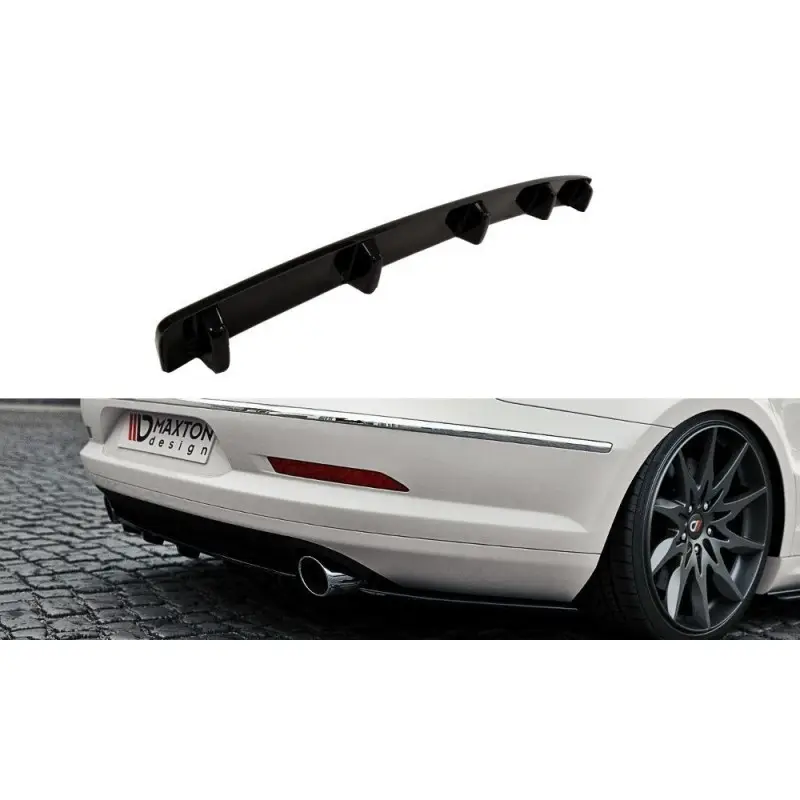 Jusqu’à Épuisement Des Stocks CENTRAL ARRIÈRE SPLITTER VW PASSAT CC R36 RLINE (AVANT FACELIFT) (AVEC UNE BARRE VERTICALE) - MAXTON DESIGN - FINITION NOIR BRIL
