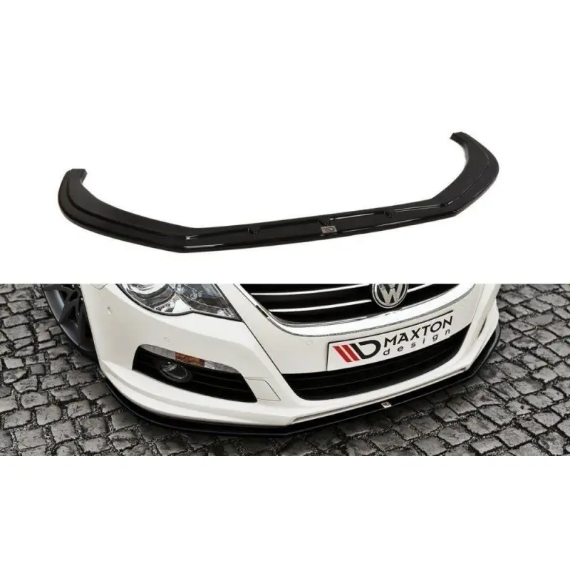 LAME DU PARE-CHOCS AVANT VW PASSAT CC R36 RLINE (AVANT FACELIFT) - MAXTON DESIGN - FINITION NOIR BRILLANT Usine Directe
