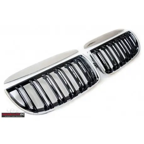 CALANDRE DOUBLE LIGNES LOOK M3 NOIR BRILLANT- CONTOUR CHROMEPOUR BMW TYPE E90 (BERLINE) ET E91 (TOURING)(05-08) Livraison Express