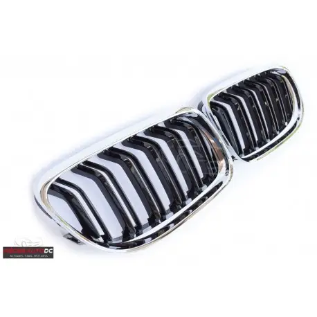 CALANDRE DOUBLE LIGNES LOOK M3 NOIR BRILLANT - CONTOUR CHROME POUR BMW E90 E91(08-11) Bon Marché