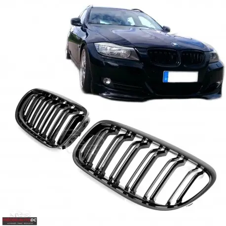 Dernière Chance CALANDRE DOUBLE LIGNES LOOK M3 NOIR BRILLANT POUR BMW E90 E91 (08-11)