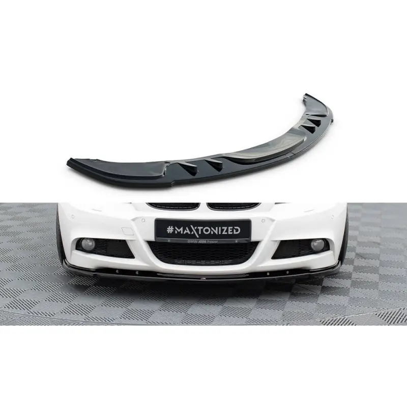 Retour Gratuit LAME DU PARE-CHOCS AVANT V.1 BMW 3 E90 E91 LCI M-PACK FACELIFT - MAXTON DESIGN - FINITION NOIR BRILLANT