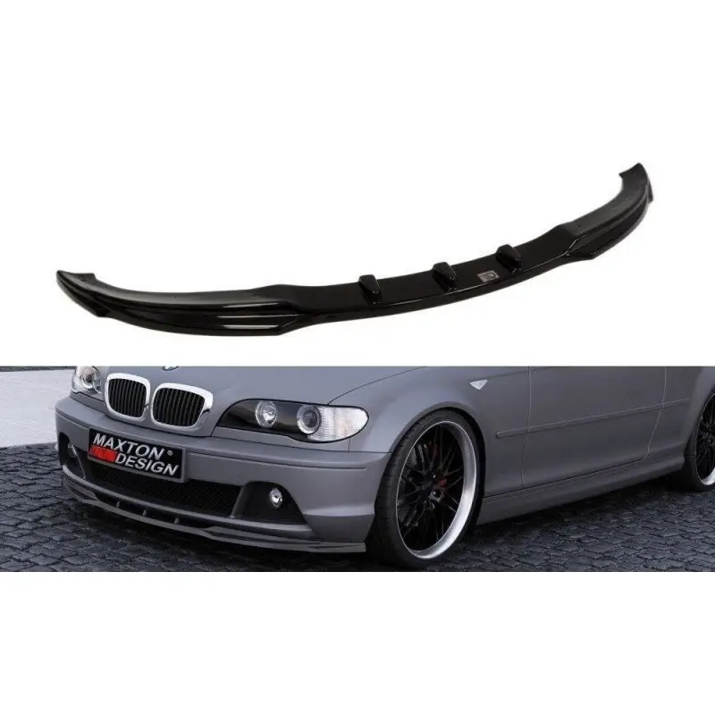 LAME DU PARE-CHOCS AVANT BMW 3 E46 COUPE APRES FACELIFT - MAXTON DESIGN - FINITION NOIR BRILLANT Prix Promo