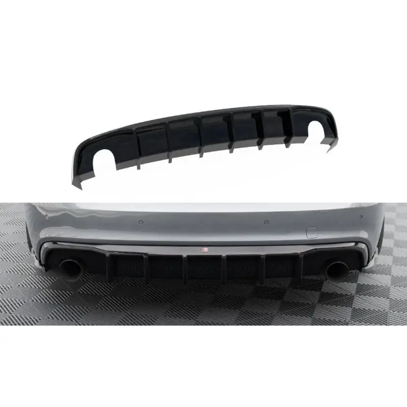 DIFFUSEUR ARRIERE COMPLET AUDI A5 S-LINE COUPE 8T FACELIFT (VERSION AVEC ÉCHAPPEMENTS SIMPLES DES DEUX COTÉS) - MAXTONDESIGN - FINITION: NOIR BRILLANT Expédition Rapide