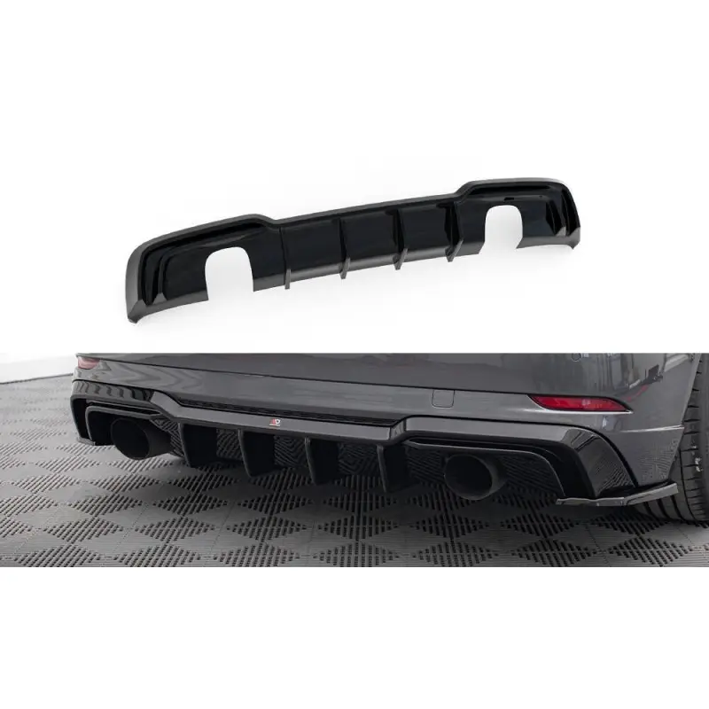 DIFFUSEUR ARRIERE COMPLET AUDI A3 S-LINE SPORTBACK 8V FACELIFT (VERSION AVEC ÉCHAPPEMENTS SIMPLES DES DEUX COTÉS) - MAXTONDESIGN Authentique