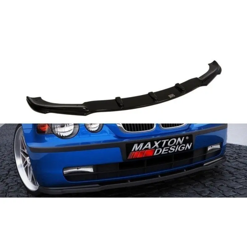 Prix Réduit LAME DU PARE-CHOCS AVANT BMW 3 E46 COMPACT - MAXTON DESIGN - FINITION NOIR BRILLANT