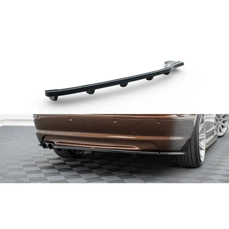 CENTRAL ARRIÈRE SPLITTER BMW 3 E46 MPACK COUPE (AVEC UNE BARRE VERTICALE) - MAXTON DESIGN - FINITION NOIR BRILLANT Achat Immédiat